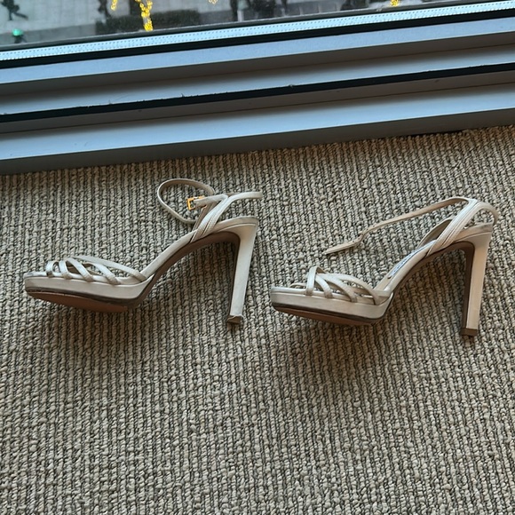 Jimmy Choo White Satin Heels Lilah 100 Satin Sandals - Wedding Bride Shoes - Picture 11 of 16